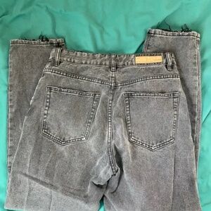 Gray Denim Cotton On High Waisted Mom Jeans